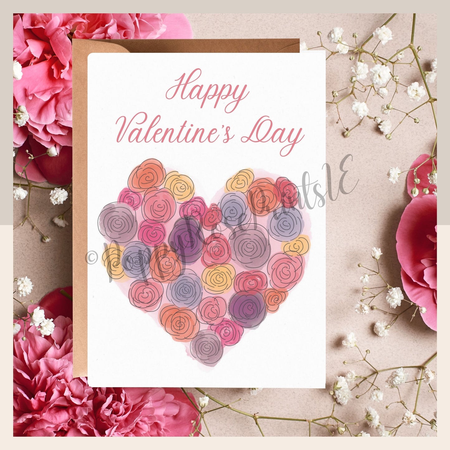 Floral Heart - Greeting Card