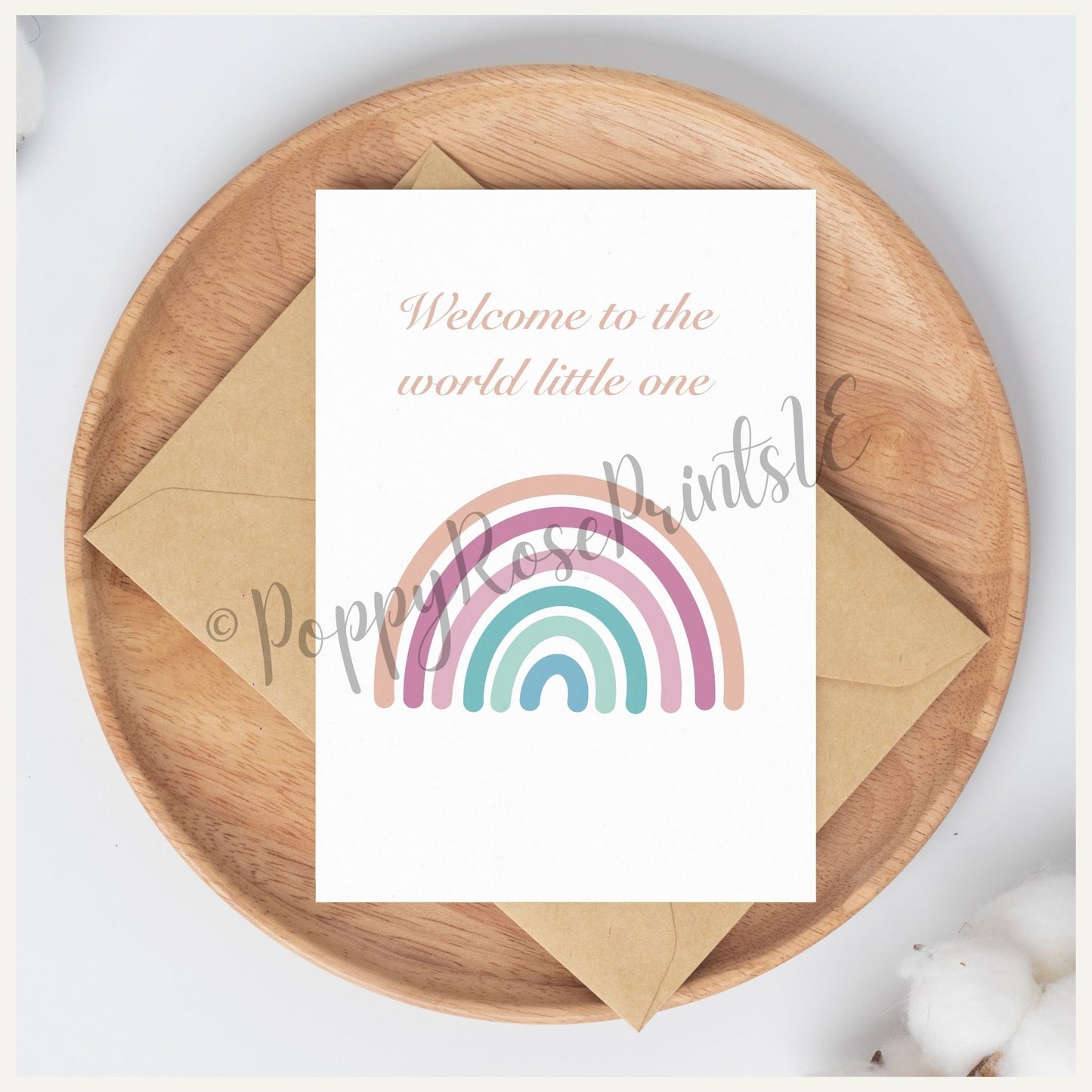 "Welcome to the world little one" - Rainbow Greeting Card