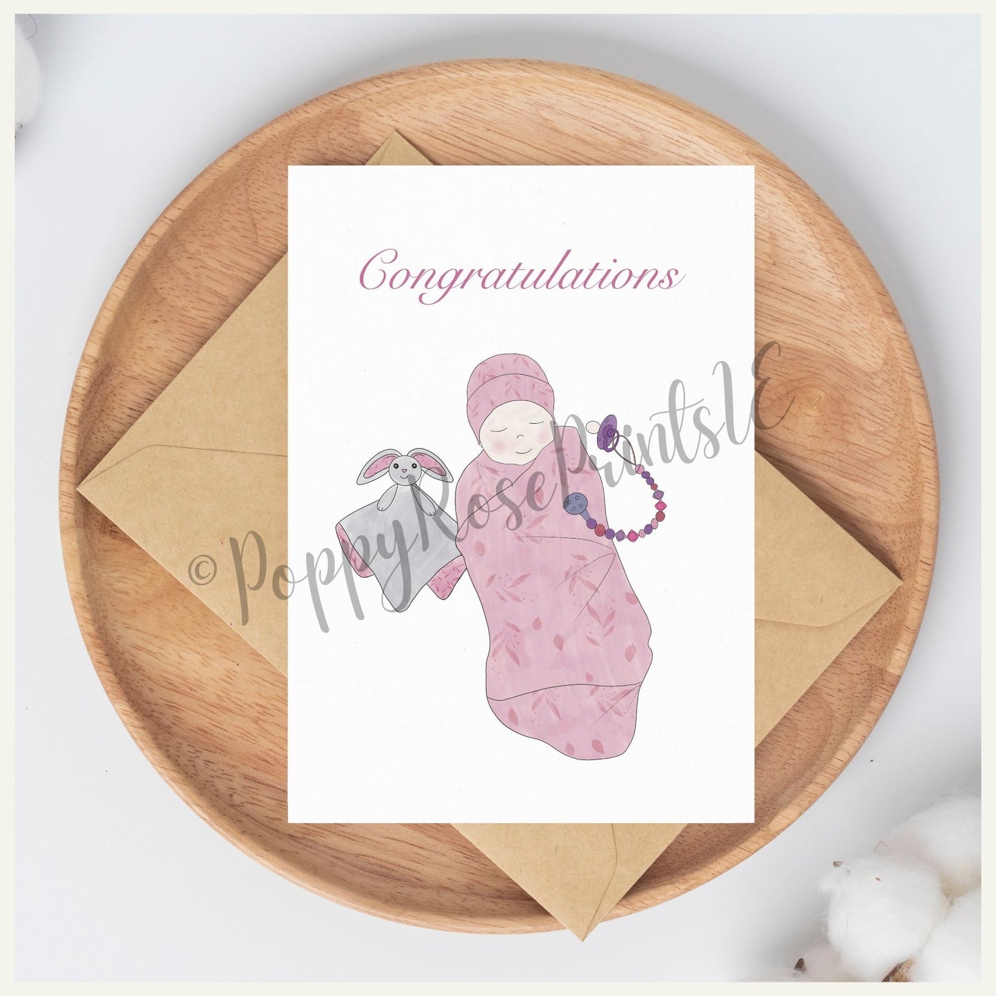 Congratulations Baby Card - Pink